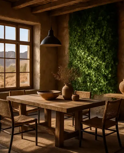 rustic vertical garden — dining room (desert)