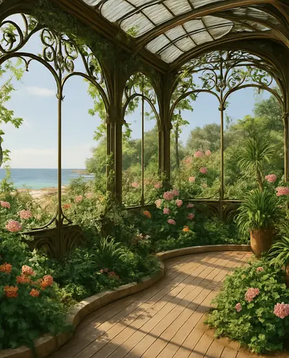 art nouveau indoor garden — deck (coastal)