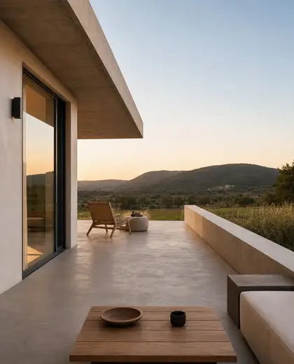 minimalist home — terrace (rural)