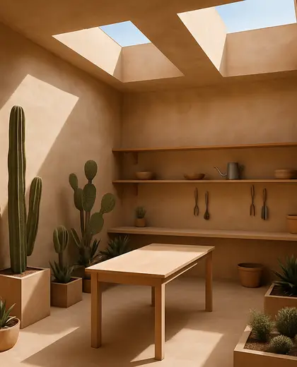 minimalist indoor garden — workshop (desert)