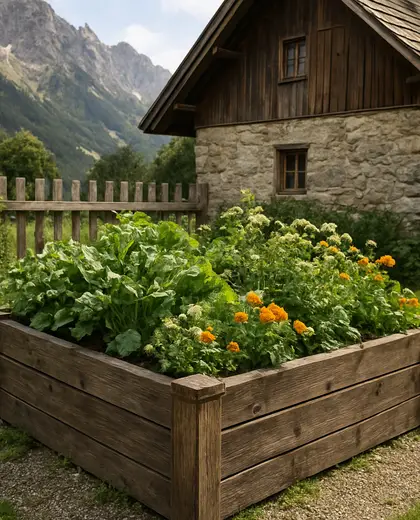 vintage backyard — raised garden bed (alpine)