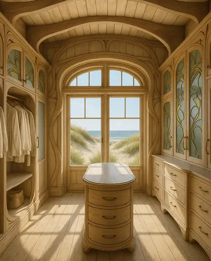 art nouveau farmhouse — walk in closet (beach)