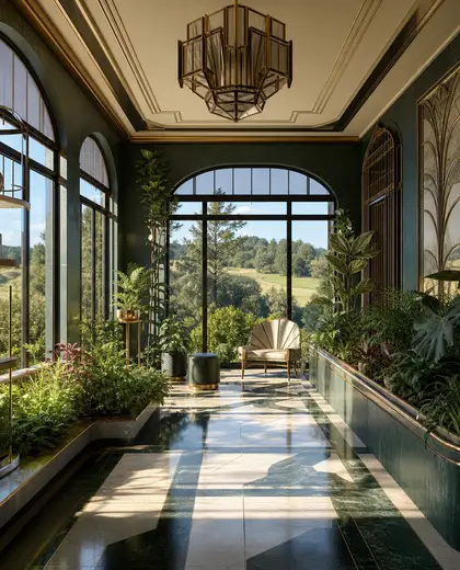 art deco indoor garden — room (rural)