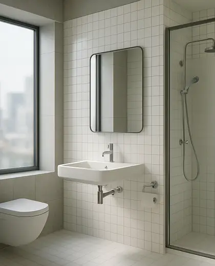 bauhaus condo — bathroom (urban)