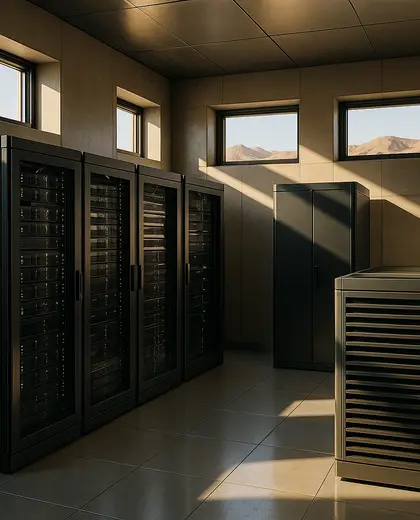 modern condo — server room (desert)