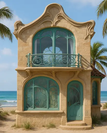 art nouveau facade — youth bedroom (beach)
