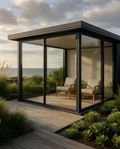 contemporary rooftop garden — sunroom (coastal)
