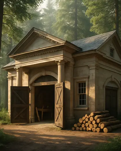 neoclassical farmhouse — workshop (forest)
