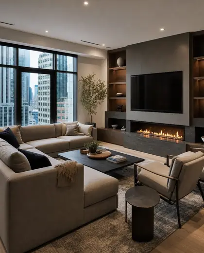 modern house — family room (urban)