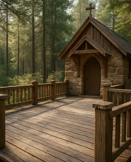 rustic church — deck (forest)
