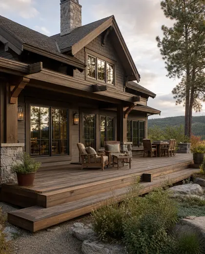 craftsman facade — deck (rural)