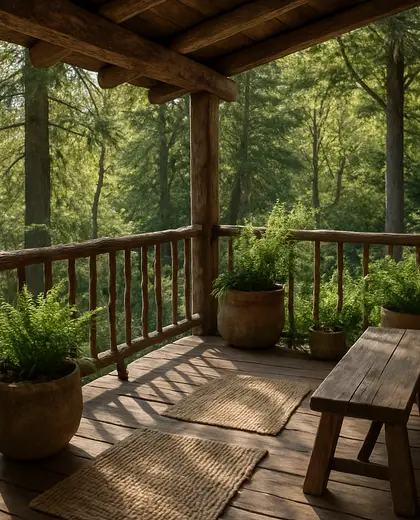 rustic yard — balcony (forest)