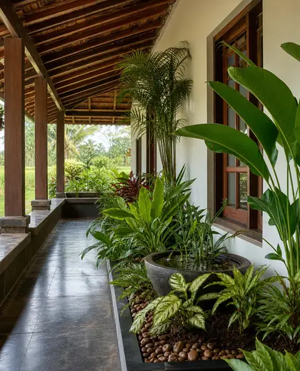 tropical indoor garden — veranda (rural)