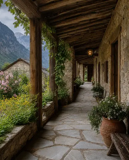 rustic garden — hallway (mountain)
