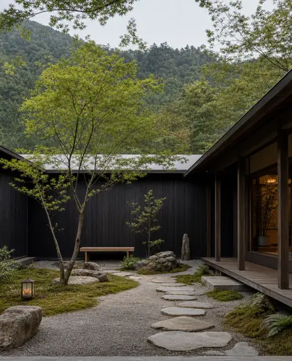 japandi yard — courtyard (rural)