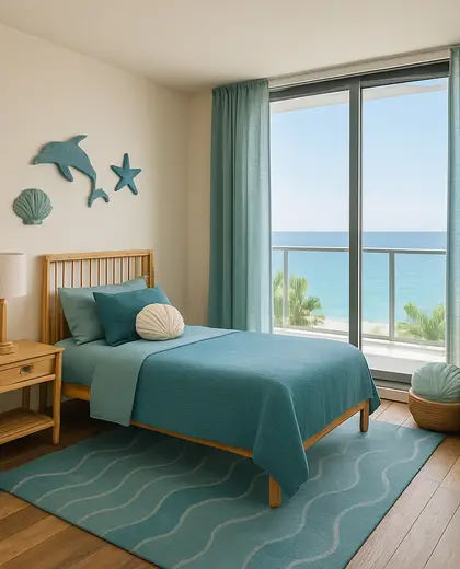 sustainable condo — childrens bedroom (ocean)