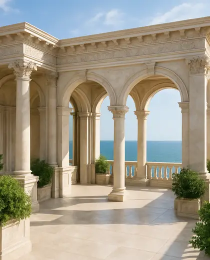neoclassical salon — roof (coastal)