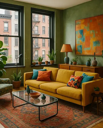 eclectic house — living room (urban)