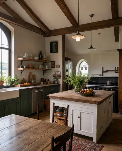 eclectic church — kitchen (rural)