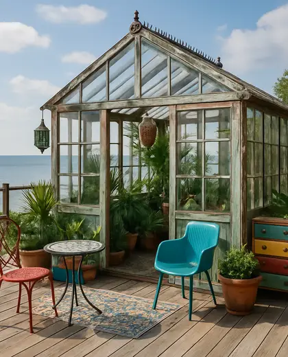 eclectic greenhouse — deck (coastal)