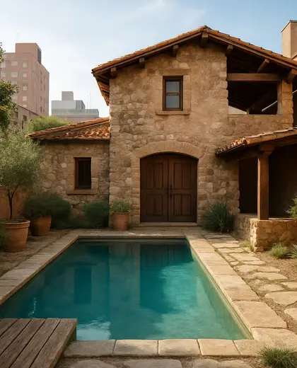 rustic house — pool (urban)