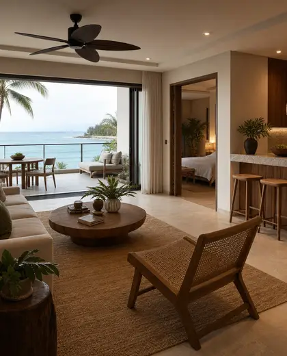 tropical apartment — reception (beach)