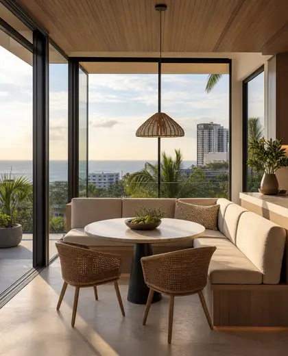 modern penthouse — breakfast nook (tropical)