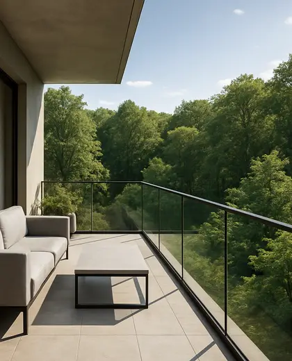 contemporary apartment — balcony (forest)