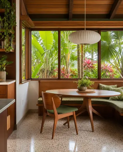 mid-century modern store — breakfast nook (tropical)