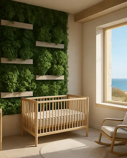 minimalist vertical garden — nursery (coastal)