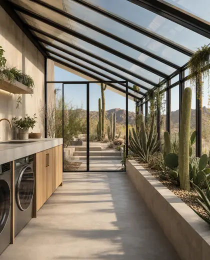 minimalist greenhouse — laundry room (desert)