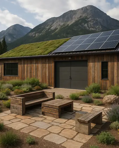 sustainable backyard — warehouse (mountain)