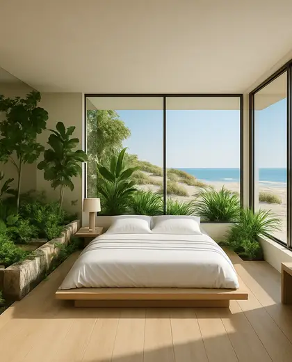 minimalist indoor garden — master bedroom (beach)