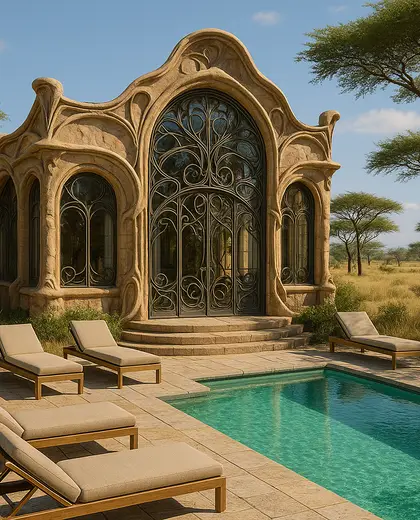 art nouveau facade — pool (savanna)