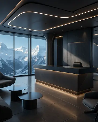 futuristic penthouse — reception (alpine)