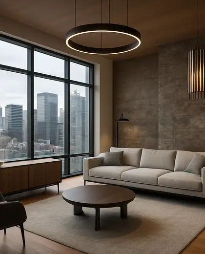 modern house — living room (urban)