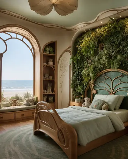 art nouveau vertical garden — childrens bedroom (beach)