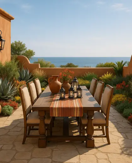 southwestern rooftop garden — formal dining room (coastal)