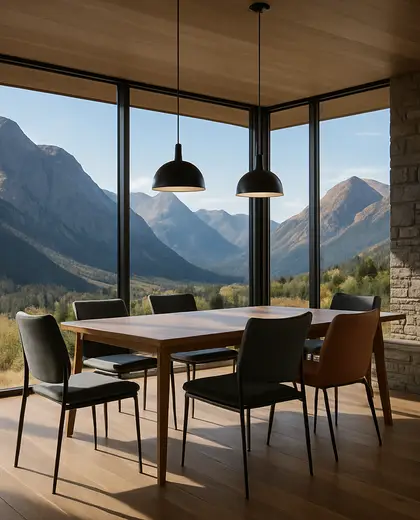 modern house — dining room (mountain)