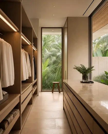 minimalist apartment — dressing room (tropical)