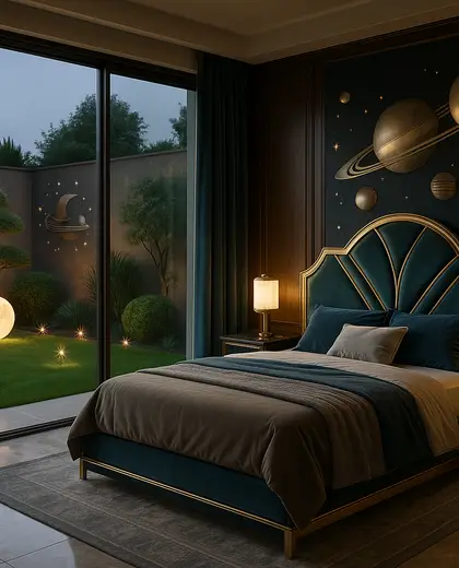 art deco yard — youth bedroom (space)