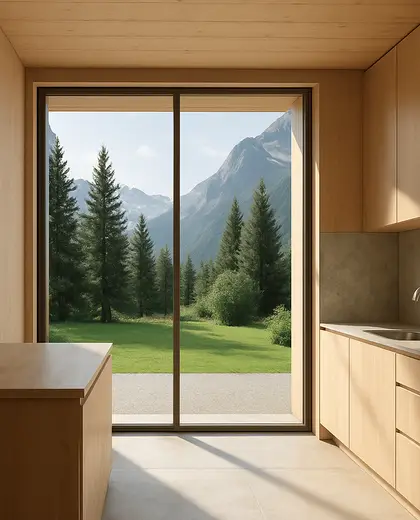 minimalist backyard — small kitchen (alpine)