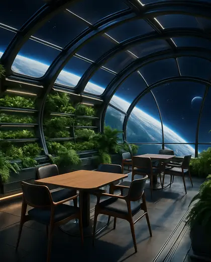 futuristic greenhouse — dining room (space)