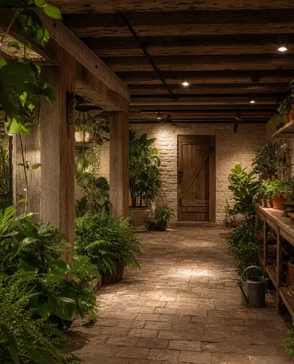 farmhouse indoor garden — basement (tropical)