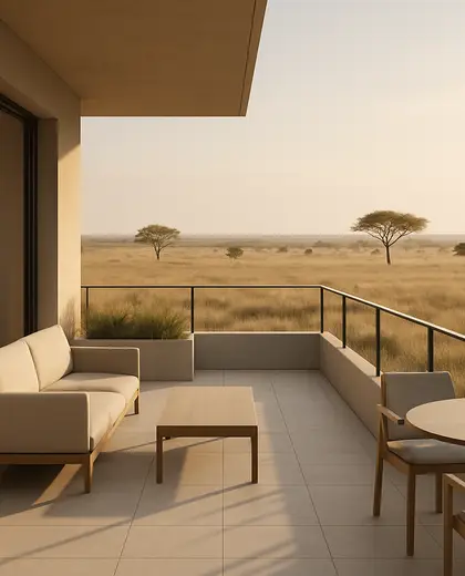minimalist apartment — terrace (savanna)