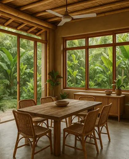 sustainable house — informal dining room (tropical)