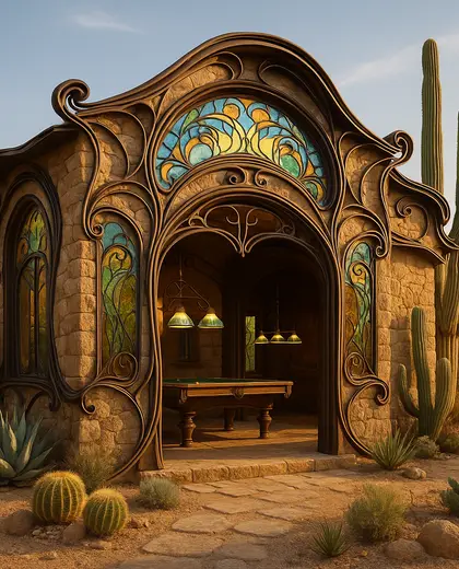 art nouveau yard — game room (desert)