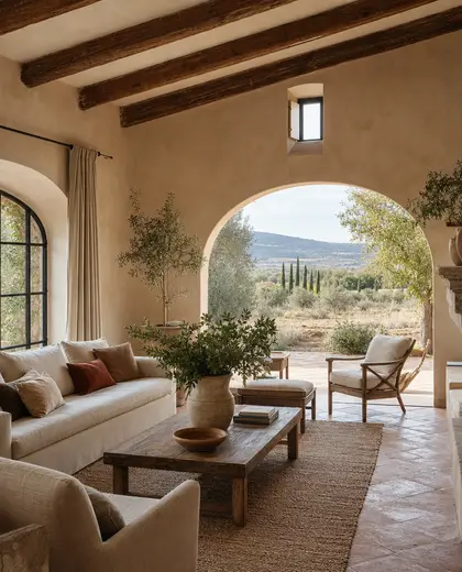mediterranean house — living room (rural)