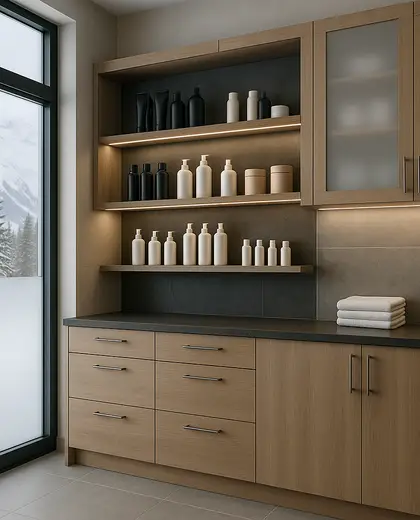 contemporary salon — storage room (alpine)