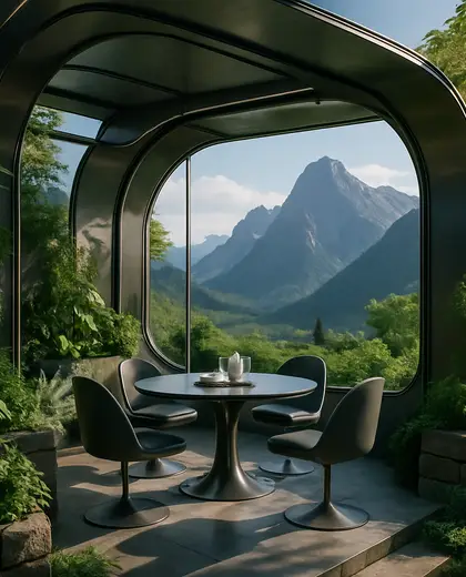futuristic garden — breakfast nook (mountain)